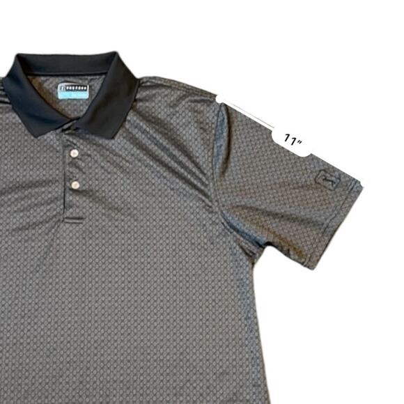 PGA TOUR Men's Diamond Mosaic-Print Polo‎ Shirt Grey Black Size XXL - Picture 3 of 11